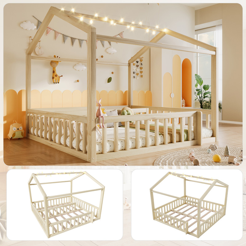Visuel technique du lit cabane enfant N636P382007N