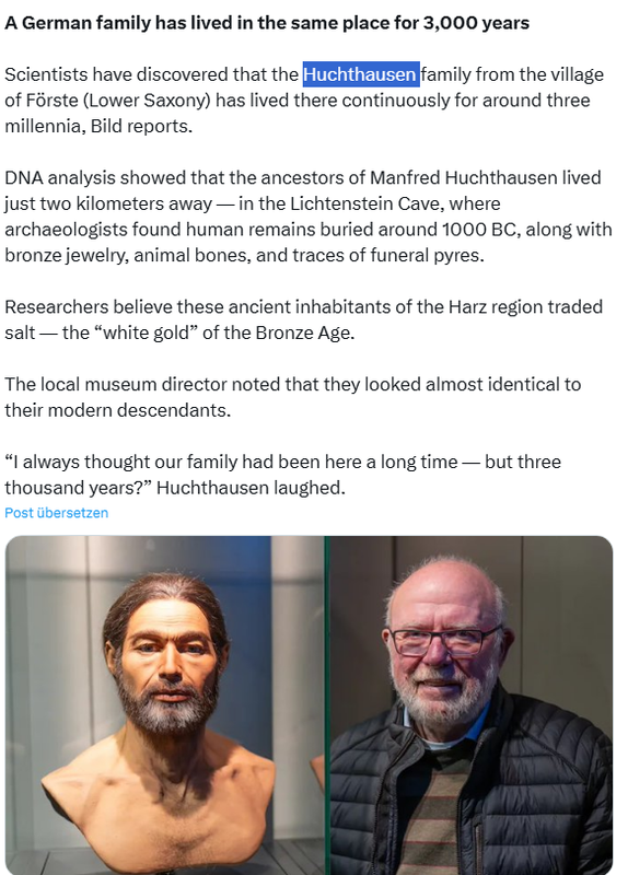 Huchthausens Vorfahren lebten im Harz