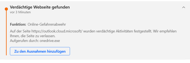 Bitdefender-Warnung outlook.cloud.microsoft