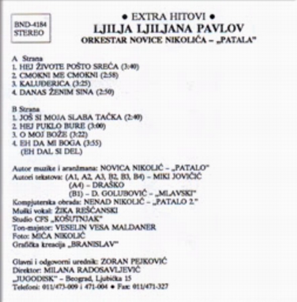Ljiljana Ljilja Pavlov - 1993 - Hej zivote posto