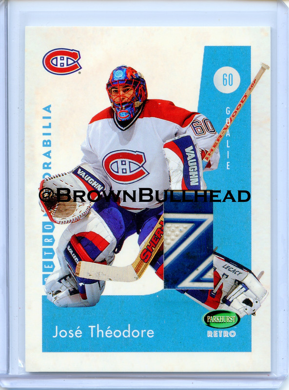2002 03 ITG Parkhurst Retro Memorabilia RM 07 José Théodore Montréal Canadiens COPY 16A