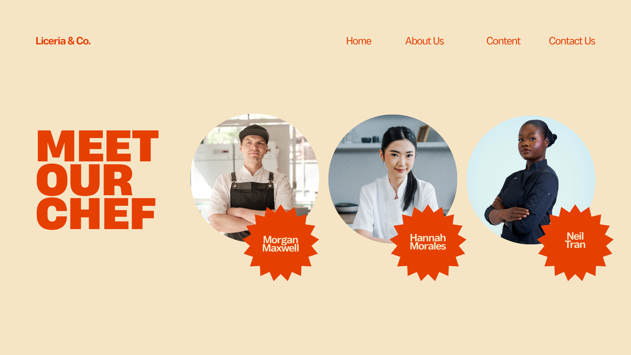 Orange and Cream Playful Pizza Presentation