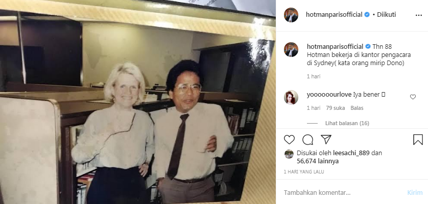 Hotman Paris bagikan foto lawasnya yang disebut mirip Dono
