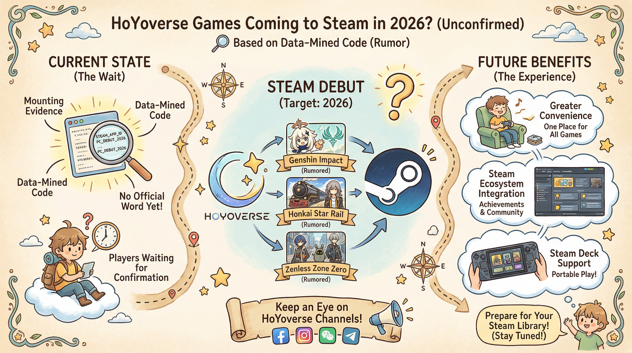 HoYoverse Games Like Genshin Impact May Finally Hit Steam in 2026 1 Gaming setup with colorful RGB lights and monitors displaying action games