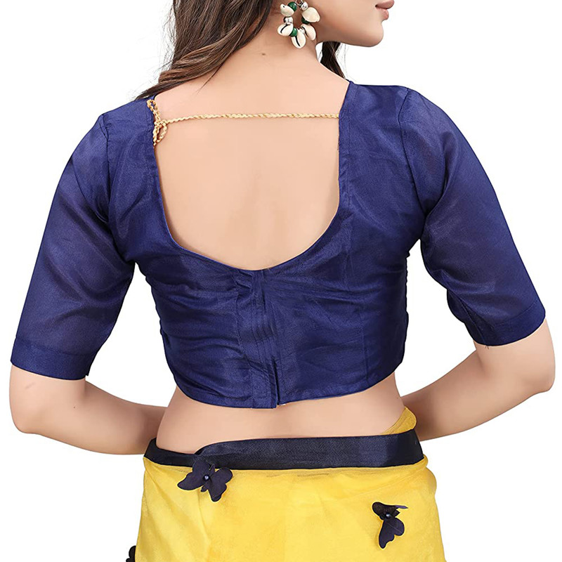 Women's Embroidered Fashionable Butterfly Pattern Saree Top Bolywood Readywear - Picture 33 of 33