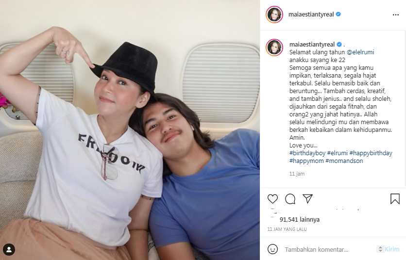 El Rumi dapat ucapan selamat ulang tahun dari Maia Estianty