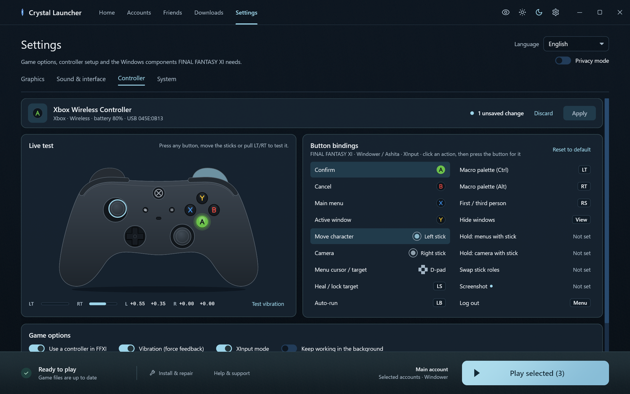 preview settings controller