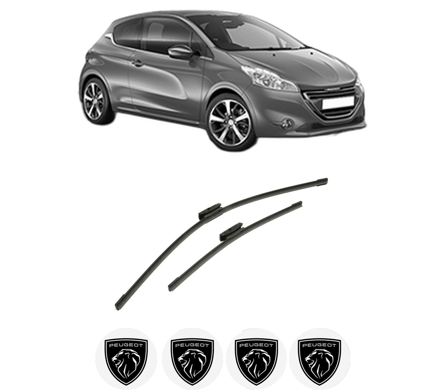 Set stergatoare auto PEUGEOT 208 I (CA_, CC_) din 2012-2019, pentru parbriz auto, 2 bucati, Bosch Aerotwin Multi, din cauciuc siliconat rezistent, 4 Stickere Auto PEUGEOT