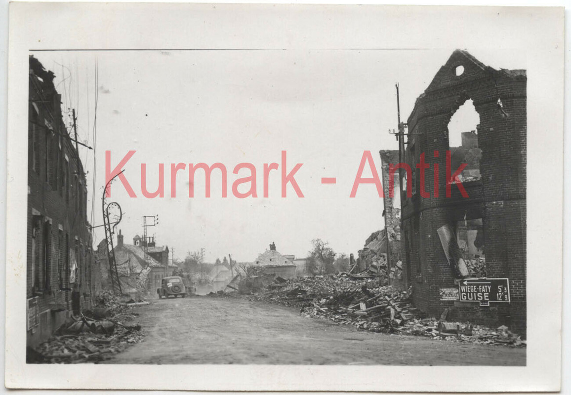 Foto Wehrmacht Frankreich Wiège Faty Marle Vervins Ruine Front combat Schil