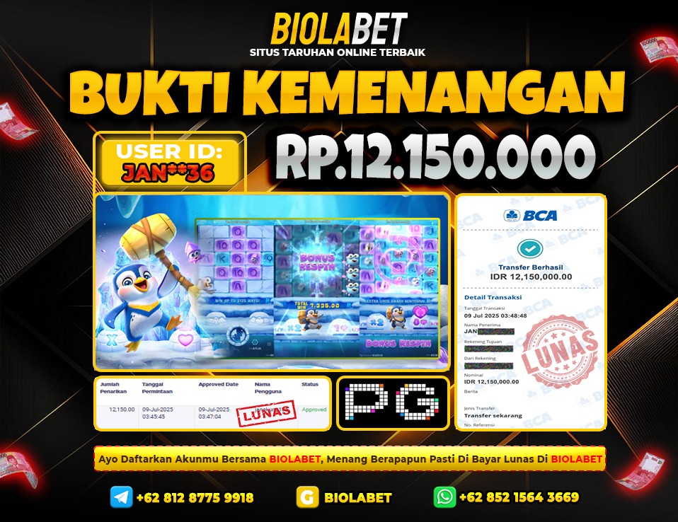 BIOLABET JACKPOT LIVE PGSOFT The Great Icescape Rp.12.150.000.,- LUNAS