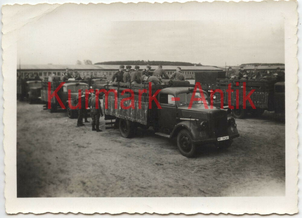 Foto Wehrmacht Lkw Opel Blitz Mannschaftstransporter Schneekette