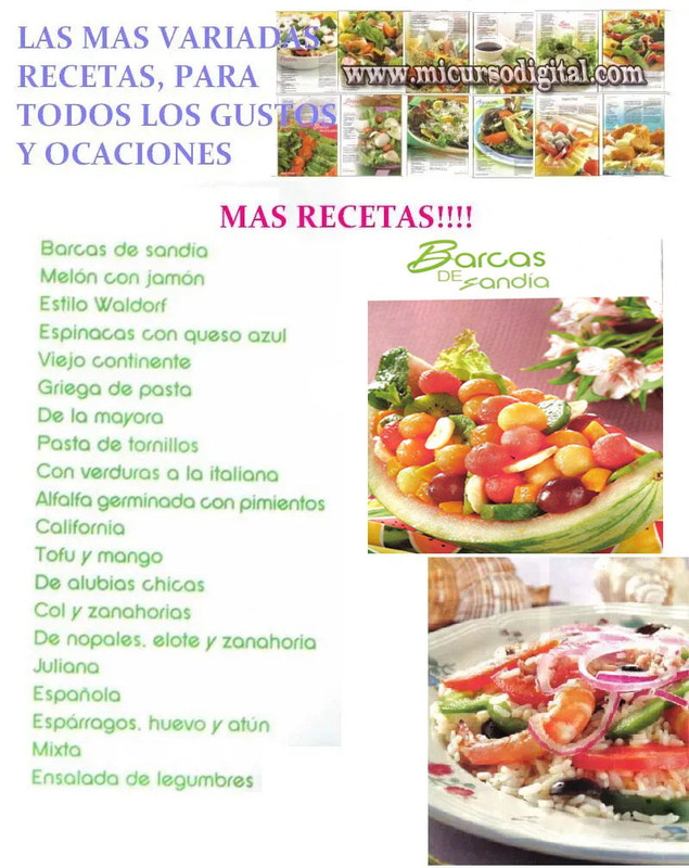 ensaladas ligth,ensaladas dieteticas,Ensalada americana, Ensalada arlequín, Ensalada cesar  