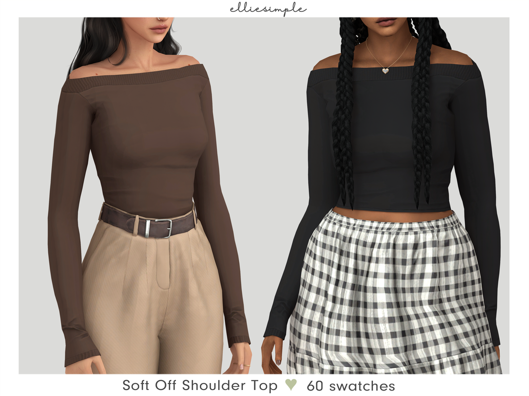 Elliesimple - Soft Off Shoulder Top - The Sims 4 Create a Sim - CurseForge