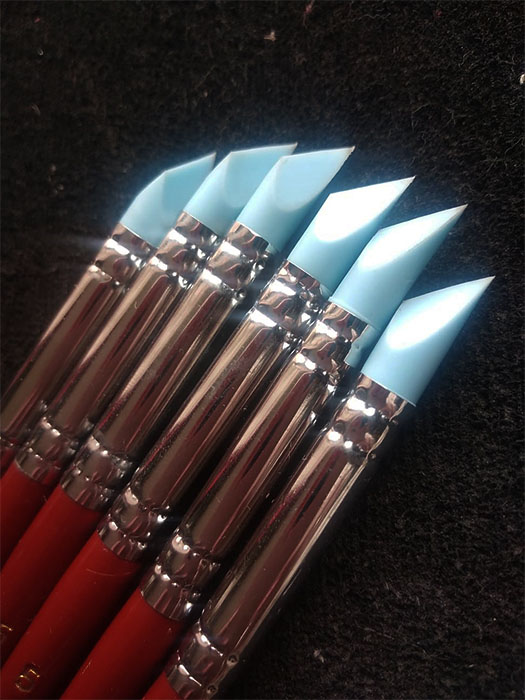 Pincel en silicona #5 Punta goma triangular flexible Para pasta 1pz