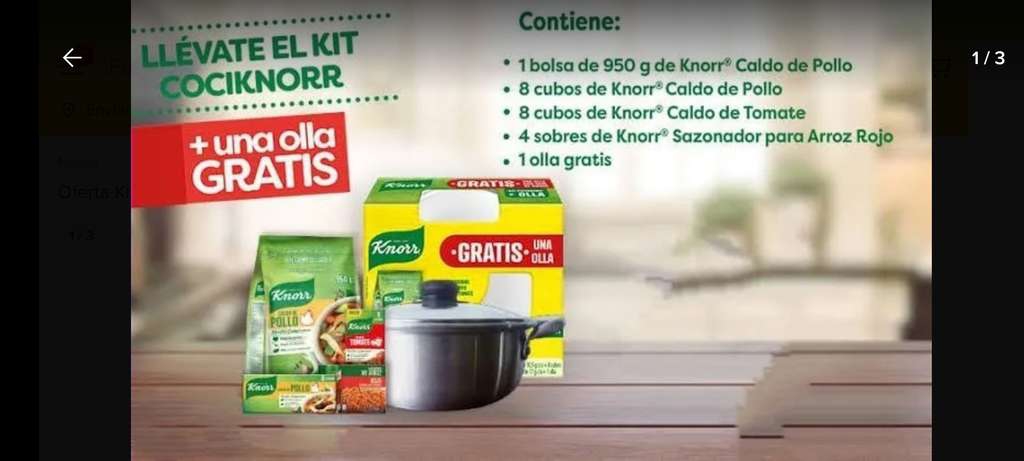Bodega Aurrerá: Olla grátis en la compra de productos Knorr 