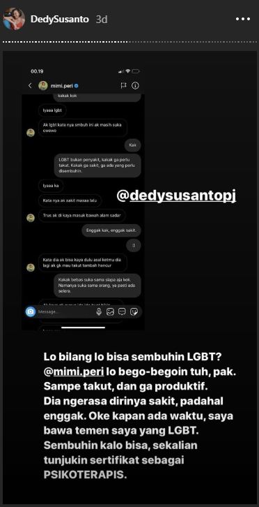 Dm Mimi Peri ke Revina diunggah dan dijadikan sorotan Revina Vt