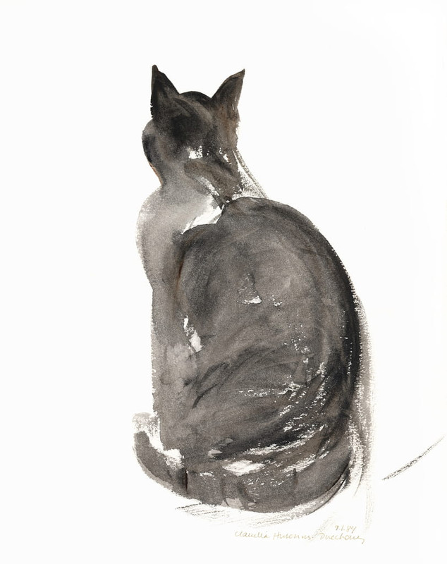 1-Claudia_Hutchins_Puechavy_-_Cat_1985_(watercolour)_-_(MeisterDrucke-217915)