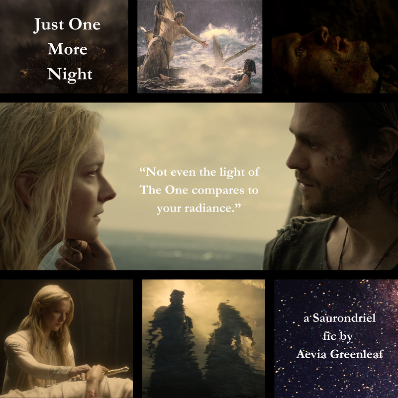 mood board with images of Galadriel and Halbrand throughout season 1