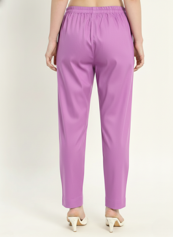 Women cotton Trouser pants Lavender 2