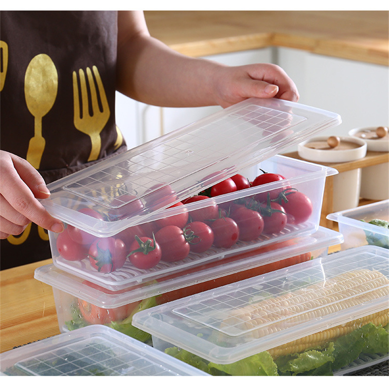 Fridge Storage Box with Drainage Filter – Fresh Produce Organizer Container