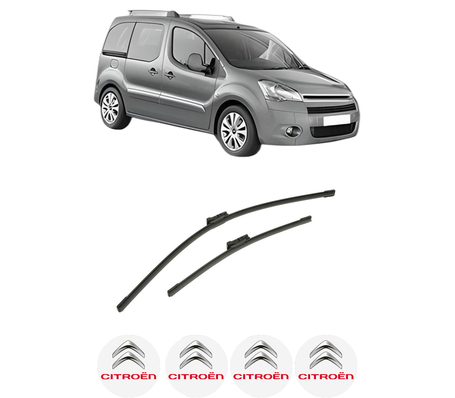 Set stergatoare auto CITROEN BERLINGO MULTISPACE (B9) din 2008-2021, pentru parbriz auto, 2 bucati, Bosch Aerotwin, din cauciuc siliconat rezistent, 4 Stickere Auto CITROEN