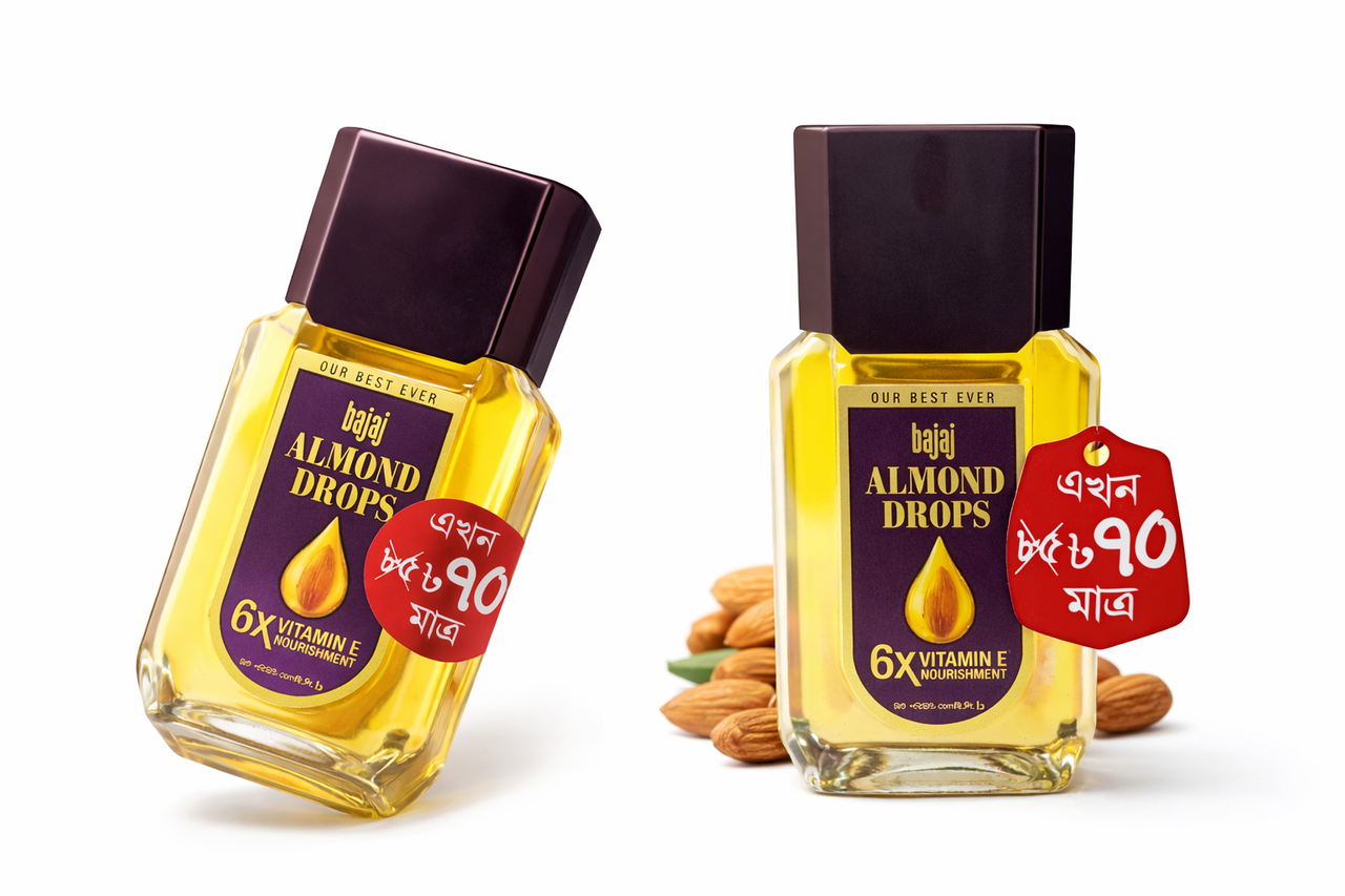 Bajaj Almond Drops Hair Oil 6X Vitamin E Nourishment