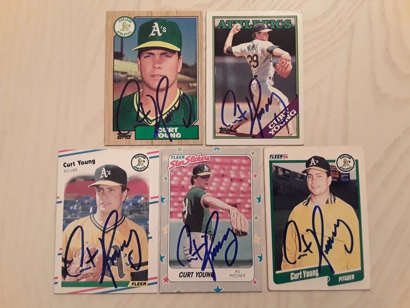 MLB Curt Young Autographed Cards 5/5