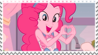 A stamp of pinkie pie from equestria girls