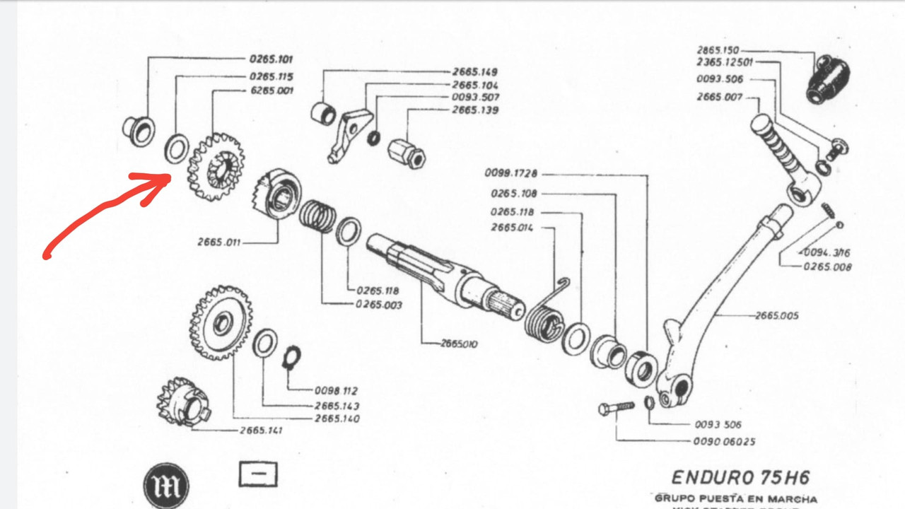 enduro -2Fh3 -registronex - Recuperación motor Enduro 75H6 Arandela-despiece-lado-embrague-75-H6