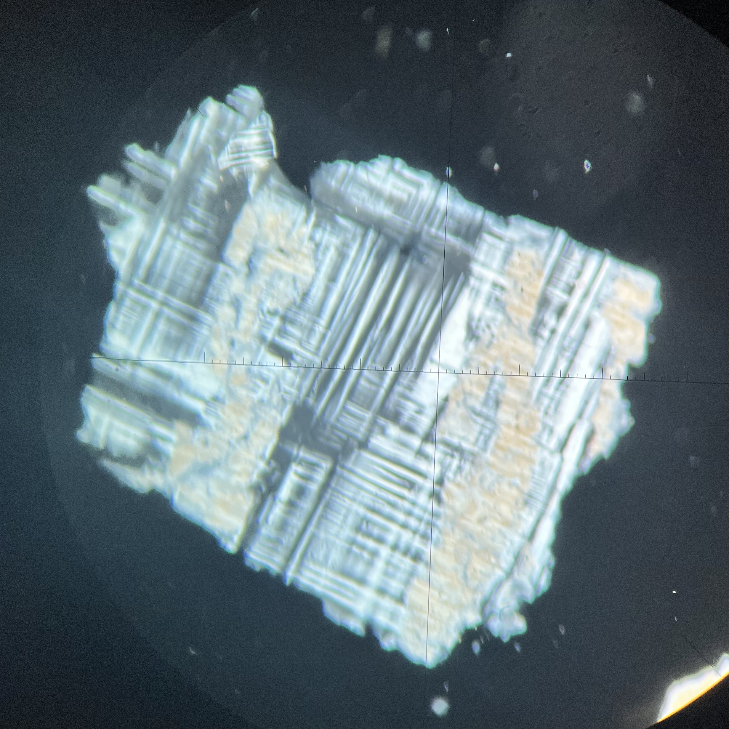 microcline under a polarizing light microscope