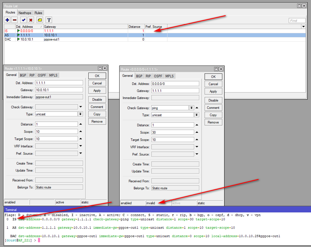 ros v7 beta4 recursive route - MikroTik