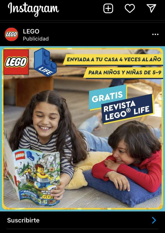 Suscripción gratis a la revista física de Lego 
