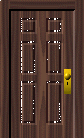 Crusty GIF of a closed wooden door.