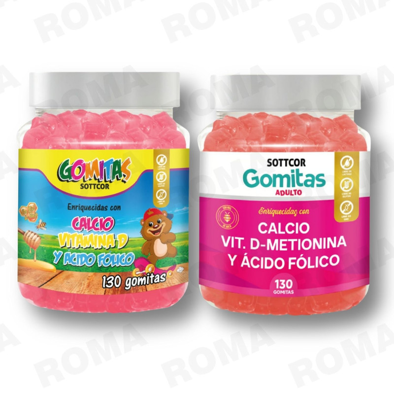 PACK 2 GOMITAS CALCIO NIÑOS 130UND + CALCIO ADULTOS SOTTCORLABS