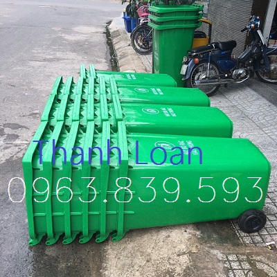 Thùng rác nhựa 240lit màu xanh lá giảm giá rẻ quận 8 - lh 0963 839 593 Ms.Loan Thung-rac-do-thi-240l