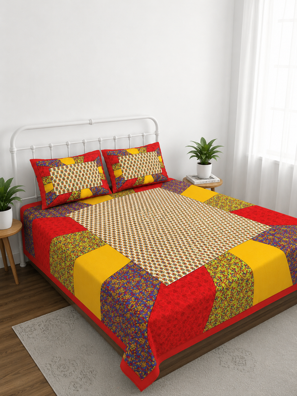 Cotton Rajasthani Bedsheet Double bed Flipkart Amazon meesho Sale 01 (52)