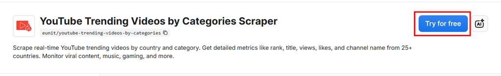 YouTube Trending Videos by Categories Scraper