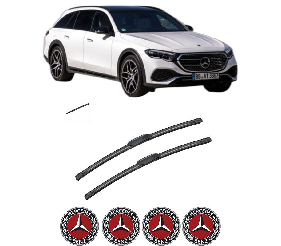 Set stergatoare auto MERCEDES-BENZ E-CLASS All-Terrain (S214) din 2023, pentru parbriz auto, 2 bucati, Bosch Aerotwin, din cauciuc siliconat rezistent, 4 Stickere Auto MERCEDES-BENZ