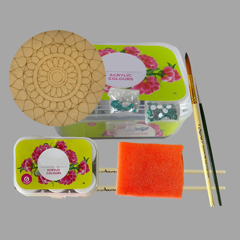 Penkraft Pen Mandala on Engraved Round MDF Board Hobbyist Level DIY Kit | Free video tutorial