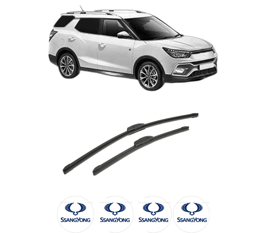 Set stergatoare auto SSANGYONG XLV VAN din 2016, pentru parbriz auto, 2 bucati, Bosch Aerotwin Retrofit, din cauciuc siliconat rezistent, 4 Stickere Auto SSANGYONG