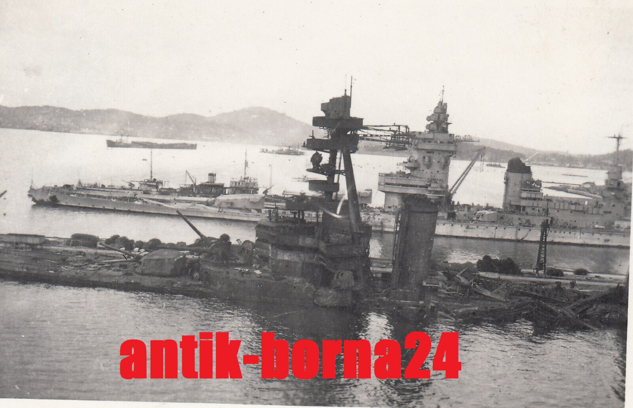 4x Fotos KM Soldat Unternehmen Lila Toulon 1942 Vichy Flotte Schiffe France #117 (1)