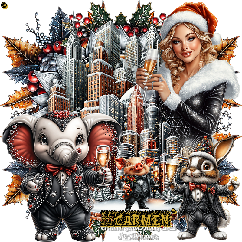 AÑO NUEVO CERDITO ELEFANTE CONEJO M JOSE