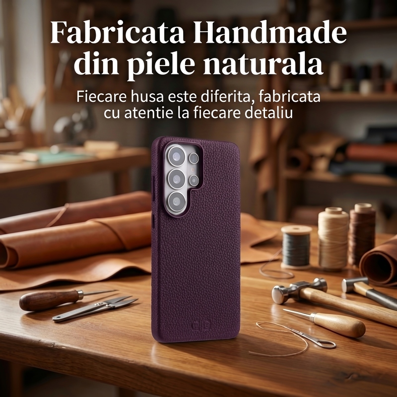 Husa pentru Samsung S26 Ultra Daden Luxury din piele naturala, Magsafe, Calitate Premium, Handmade, Mov