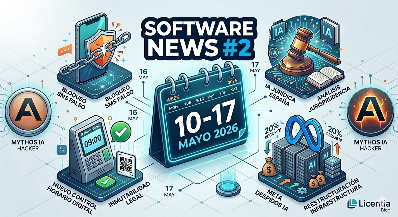 Software News #2: El fin del SMS falso, la IA legal y el nuevo cerrojojo al fichaje digital.