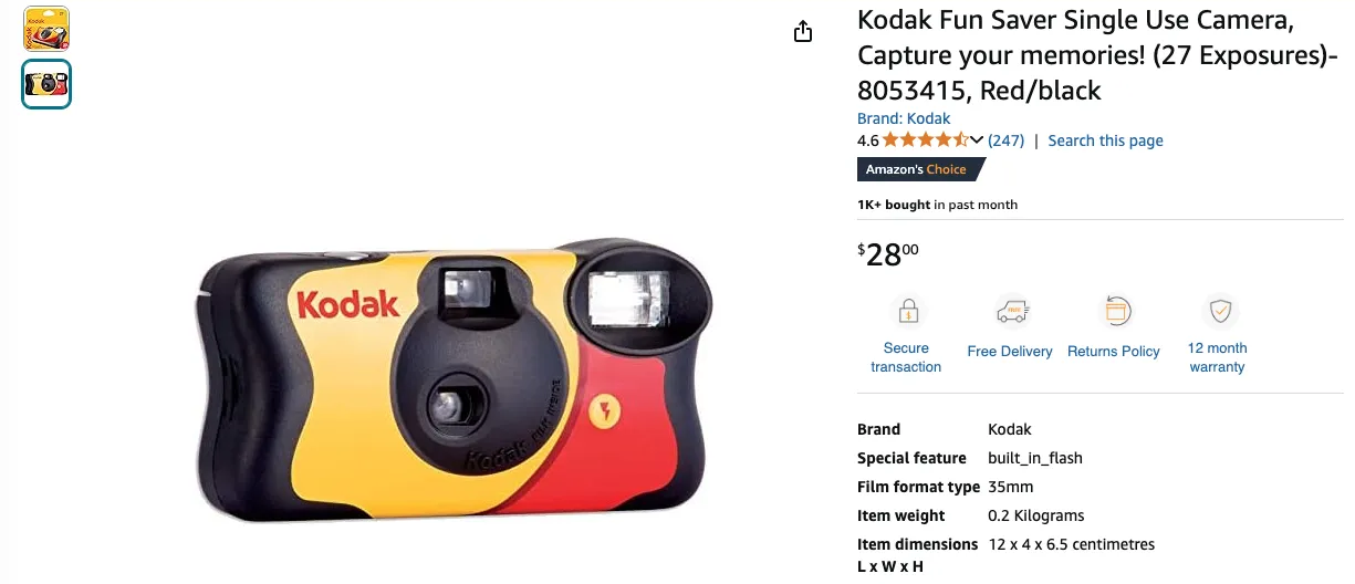 一次性kodak相机