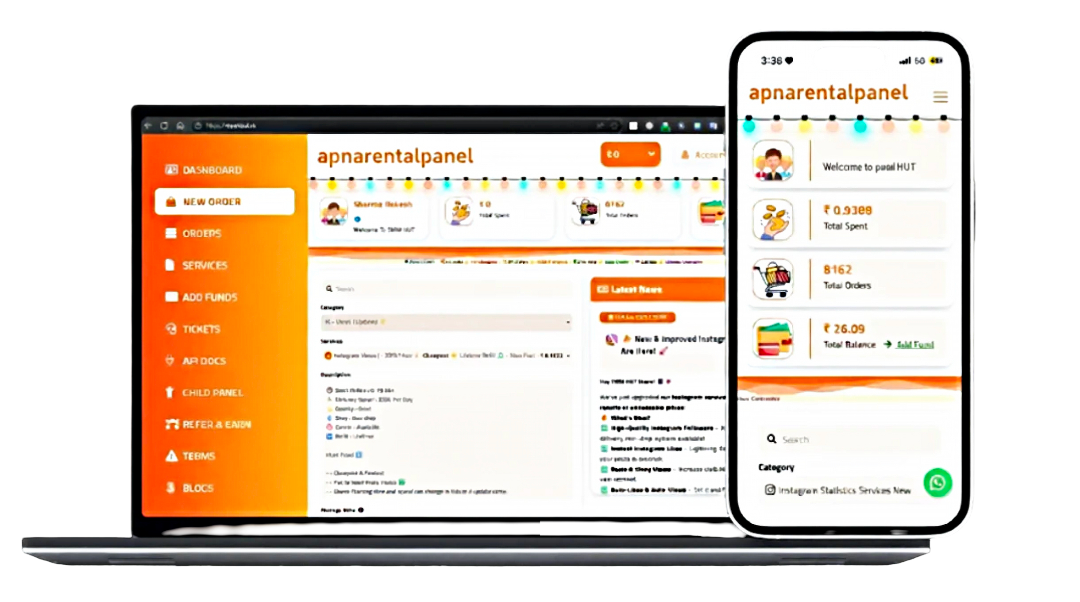 Apnarentalpanel Dashboard - Professional SMM Panel