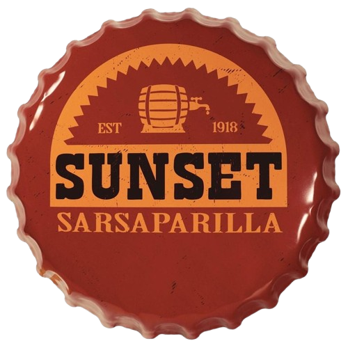 sunset sarsparilla bottlecap