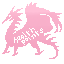 A small pink pixel Ridgeback with 'healthpoints' written across its body