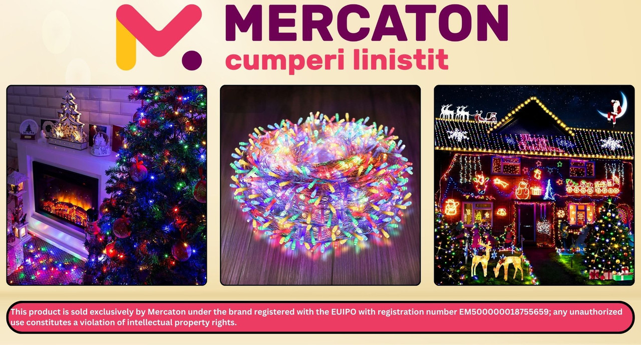 Instalatie de Craciun Tip Liniara cu 100 LED-uri Multicolor