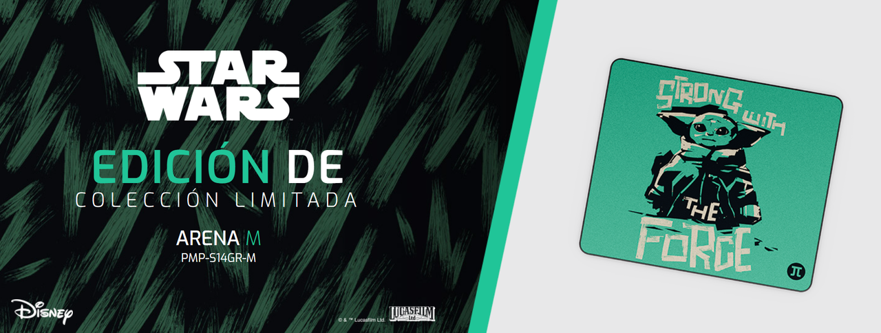 Detalle de la base de goma y las costuras reforzadas del Mouse Pad Gaming Primus Grogu Arena.